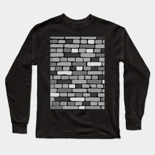 Grey Brick Wall Long Sleeve T-Shirt